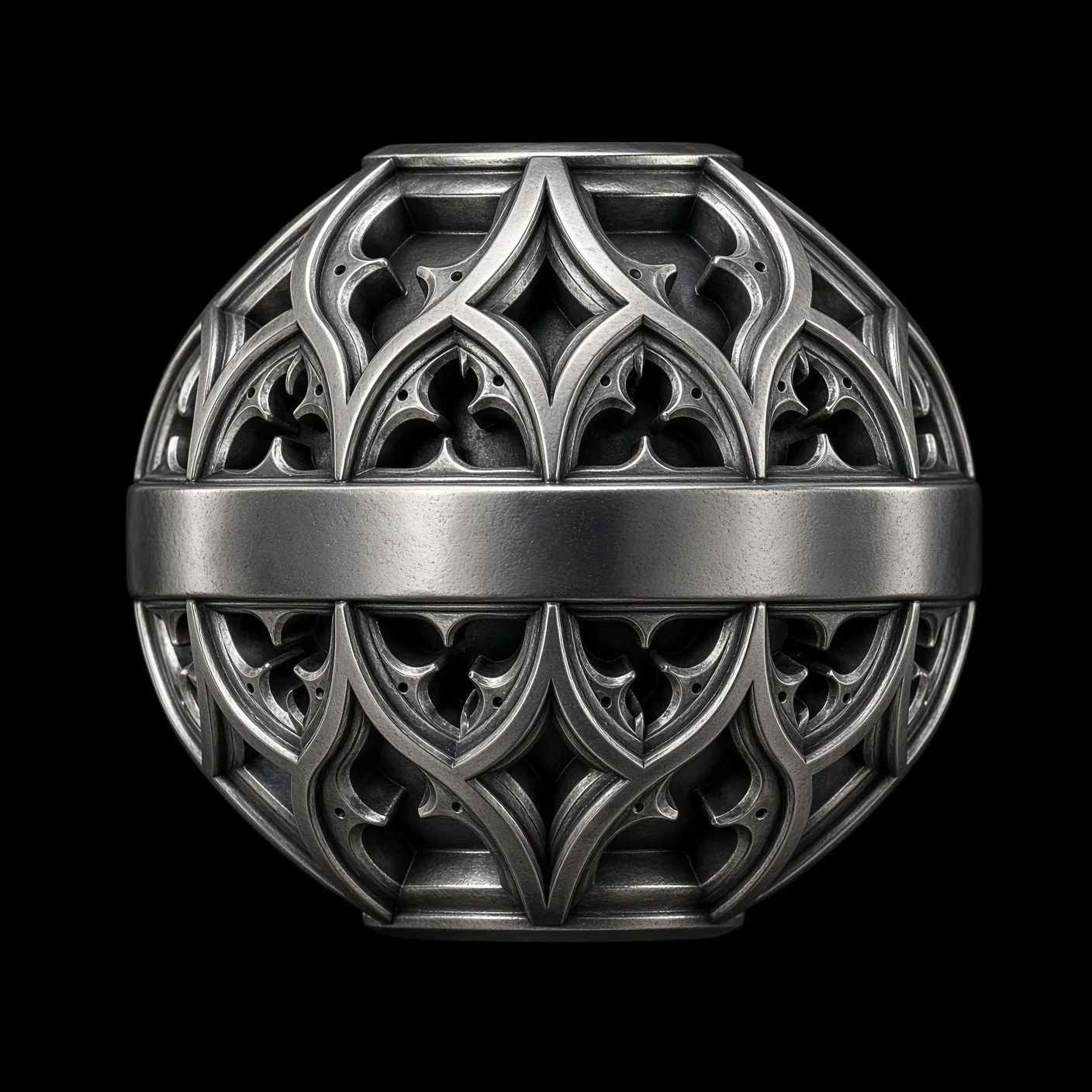 Gothic Cathedral Spherical Bead Ornamental Gothic Jewelry Bead 3D print model