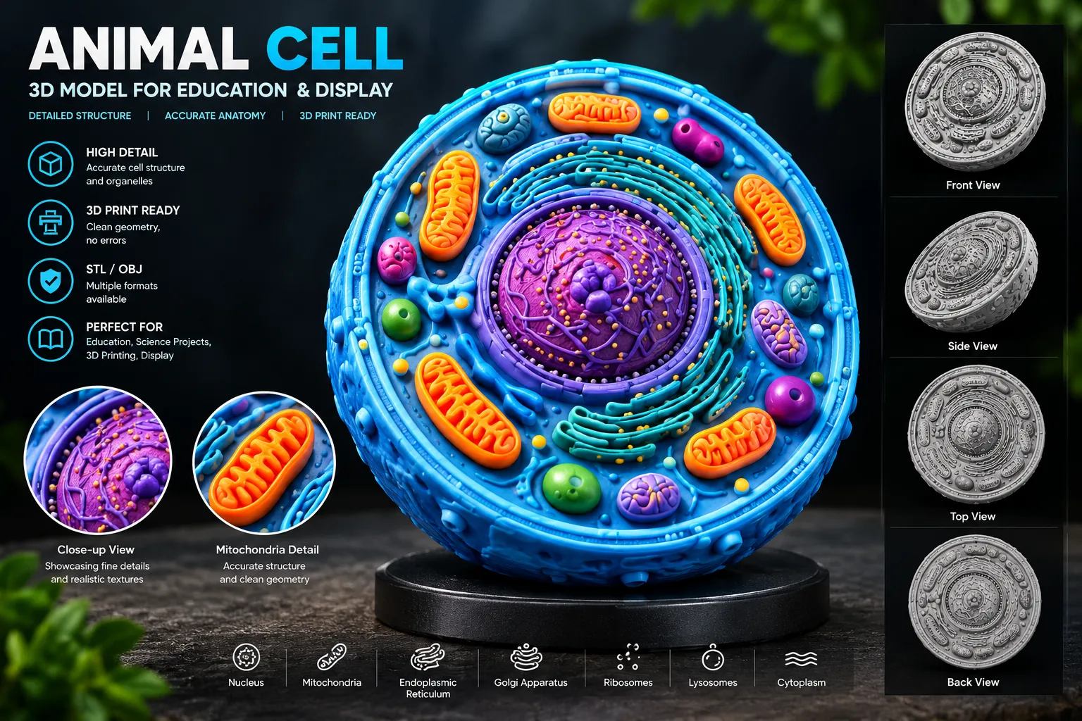 Animal Cell V3 3D print model