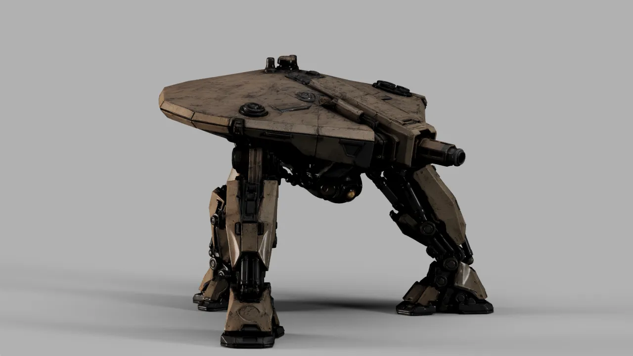 Color Suits That Math Disk-Shaped Sci-Fi Walker Robot with Armored Legs S00733 3D model ...