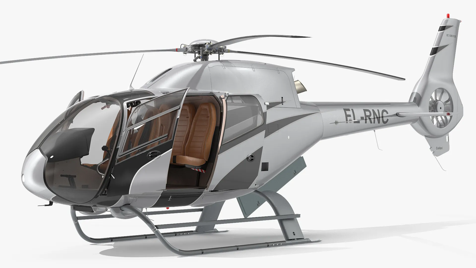Airbus H120 Lightweight Helicopter Rigged 3D model