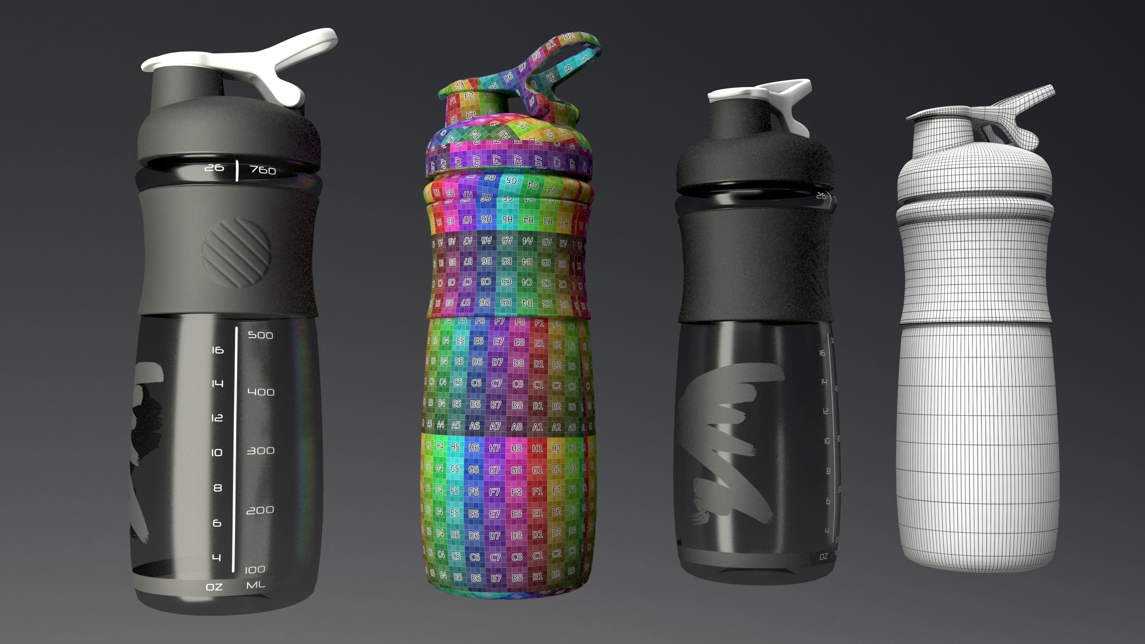 Shaker Bottle 3D model_6