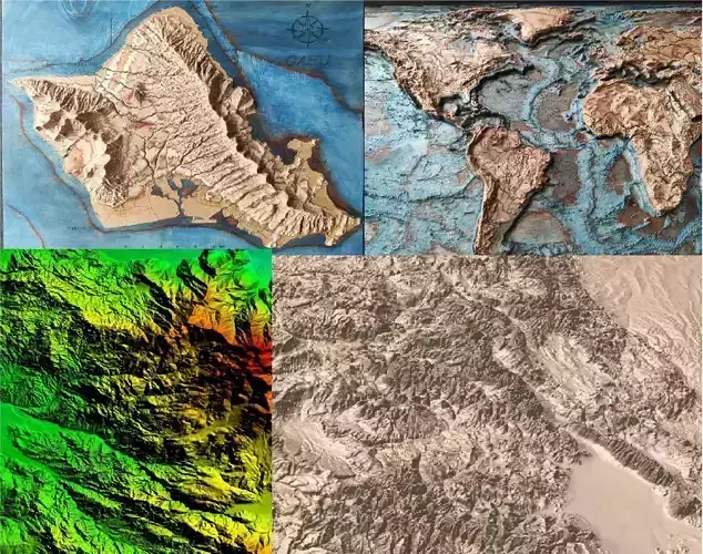 Custom 3d terrain topo model of any place in the world Low-poly 3D model