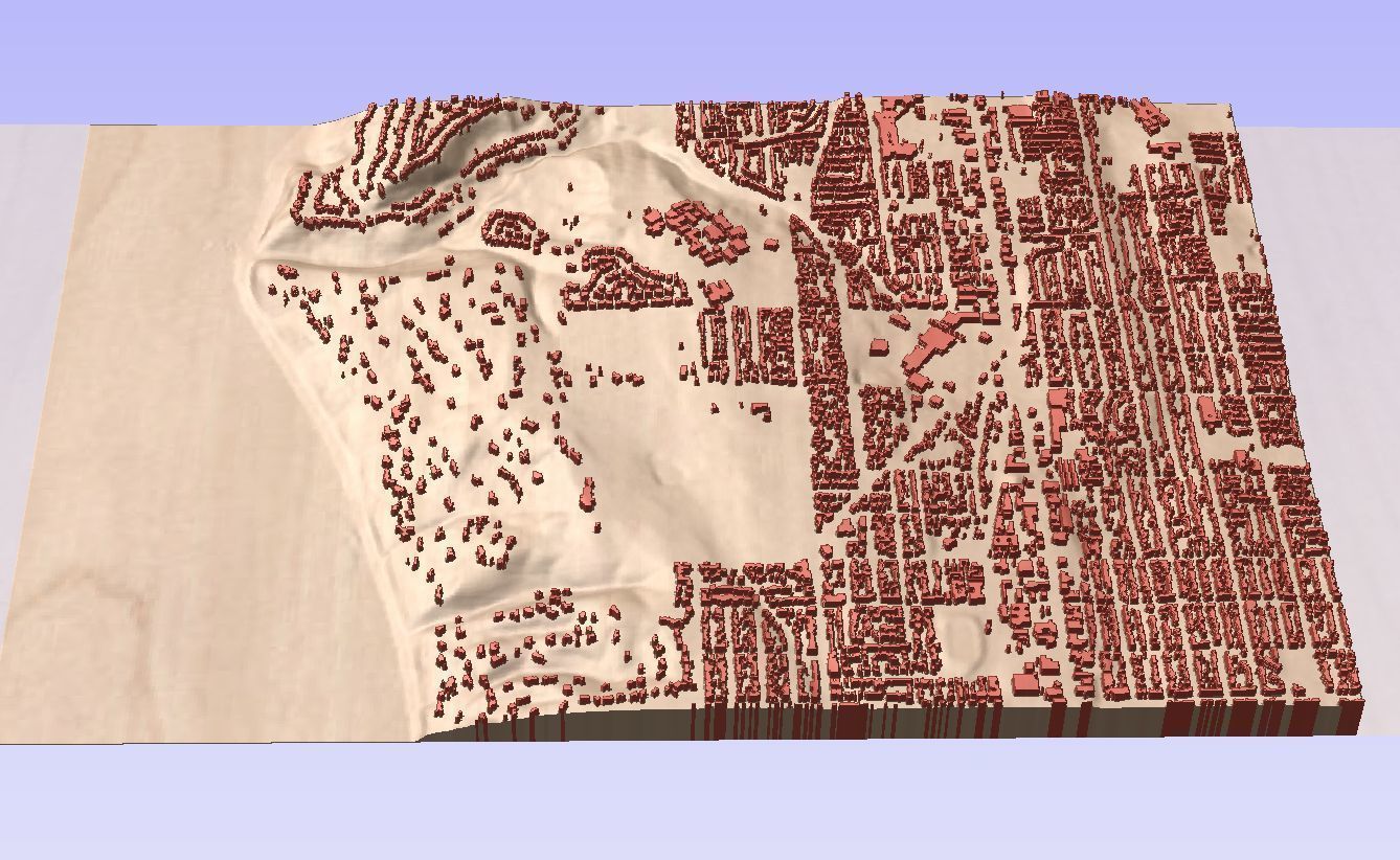 Custom 3d terrain topo model of any place in the world Low-poly 3D model_8