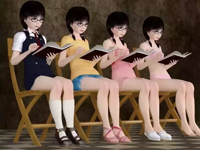 Yume various outfit pose 02 3D model