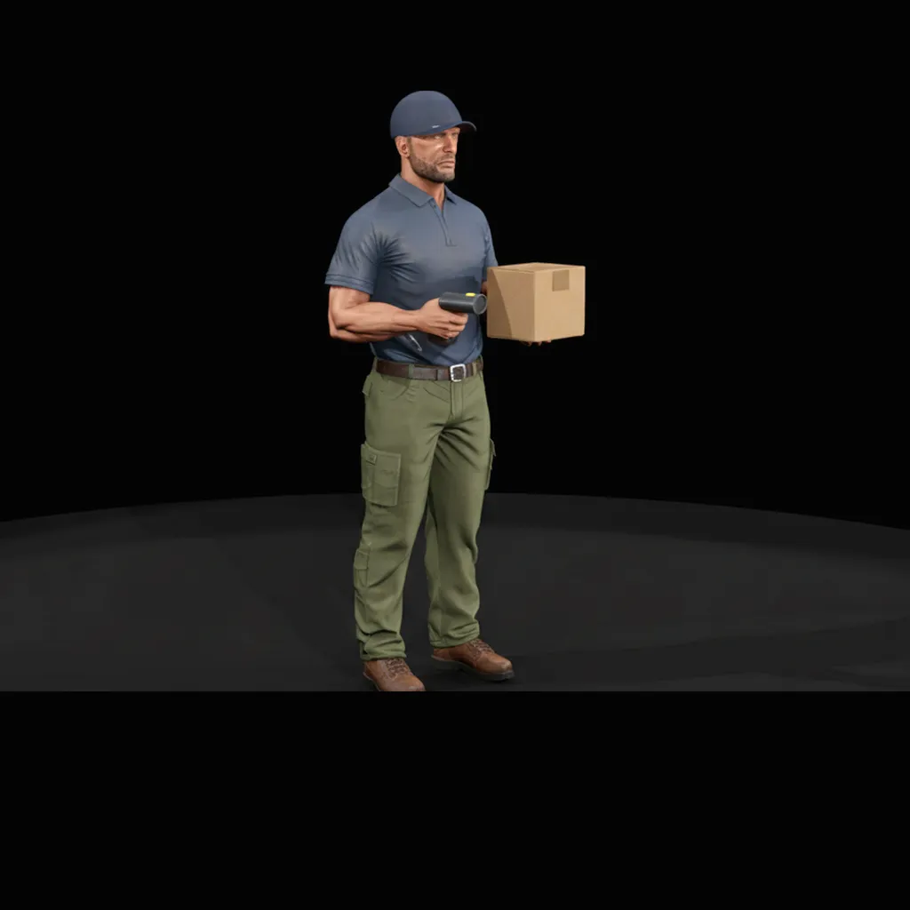 Modern Package Locker Delivery Worker 3D print model