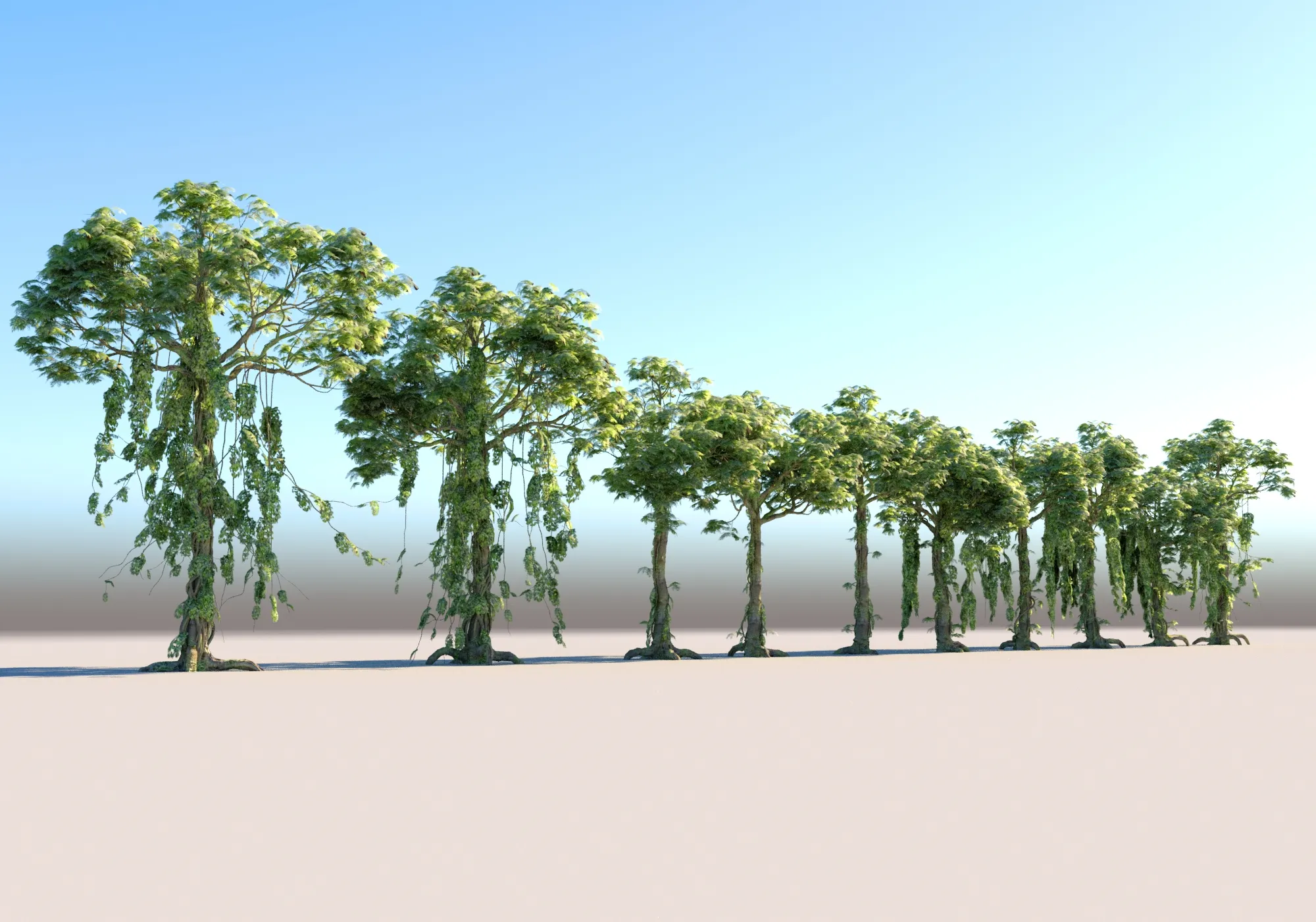 Animated Jungle Tree Pack Low-poly 3D model
