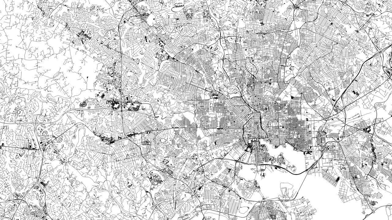 Baltimore Road Network and Streets 3D model_8