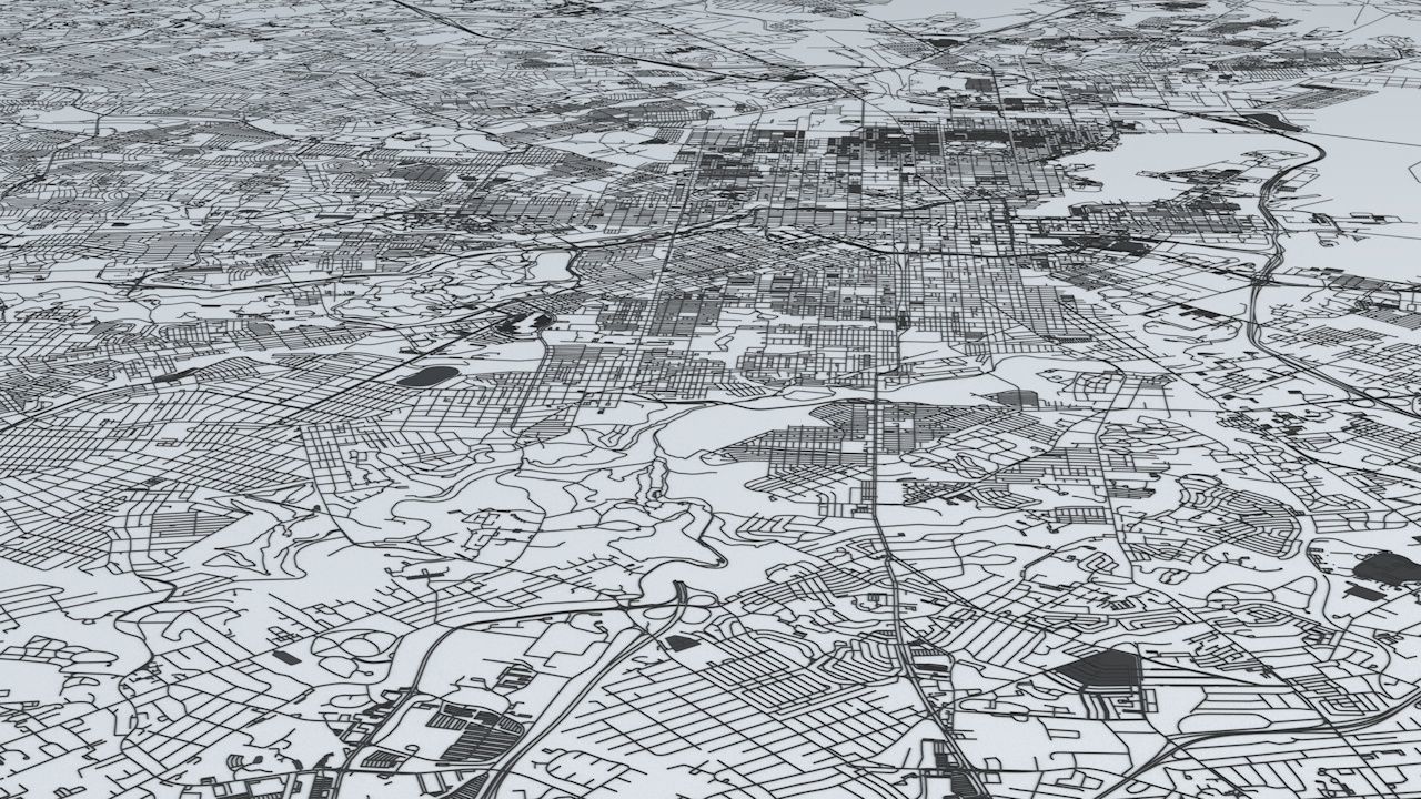 Baltimore Road Network and Streets 3D model_4