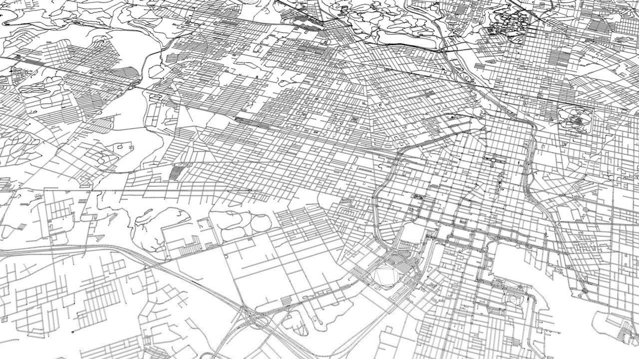 Baltimore Road Network and Streets 3D model_9