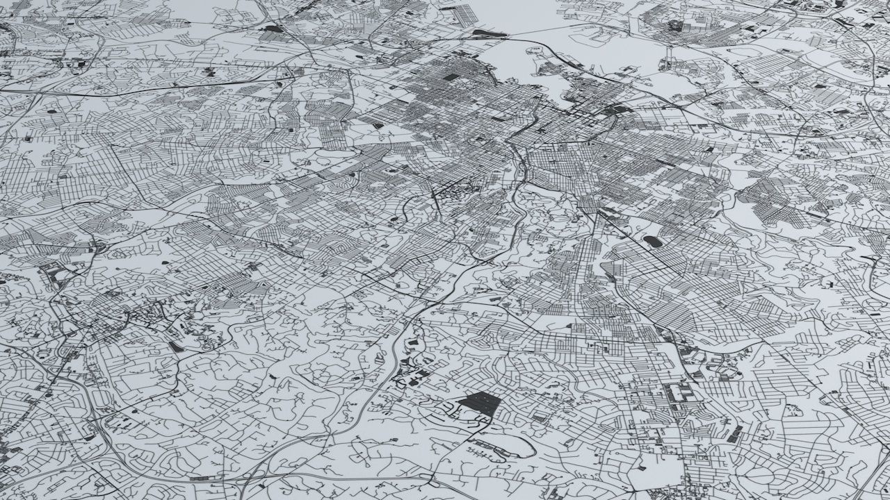 Baltimore Road Network and Streets 3D model_3