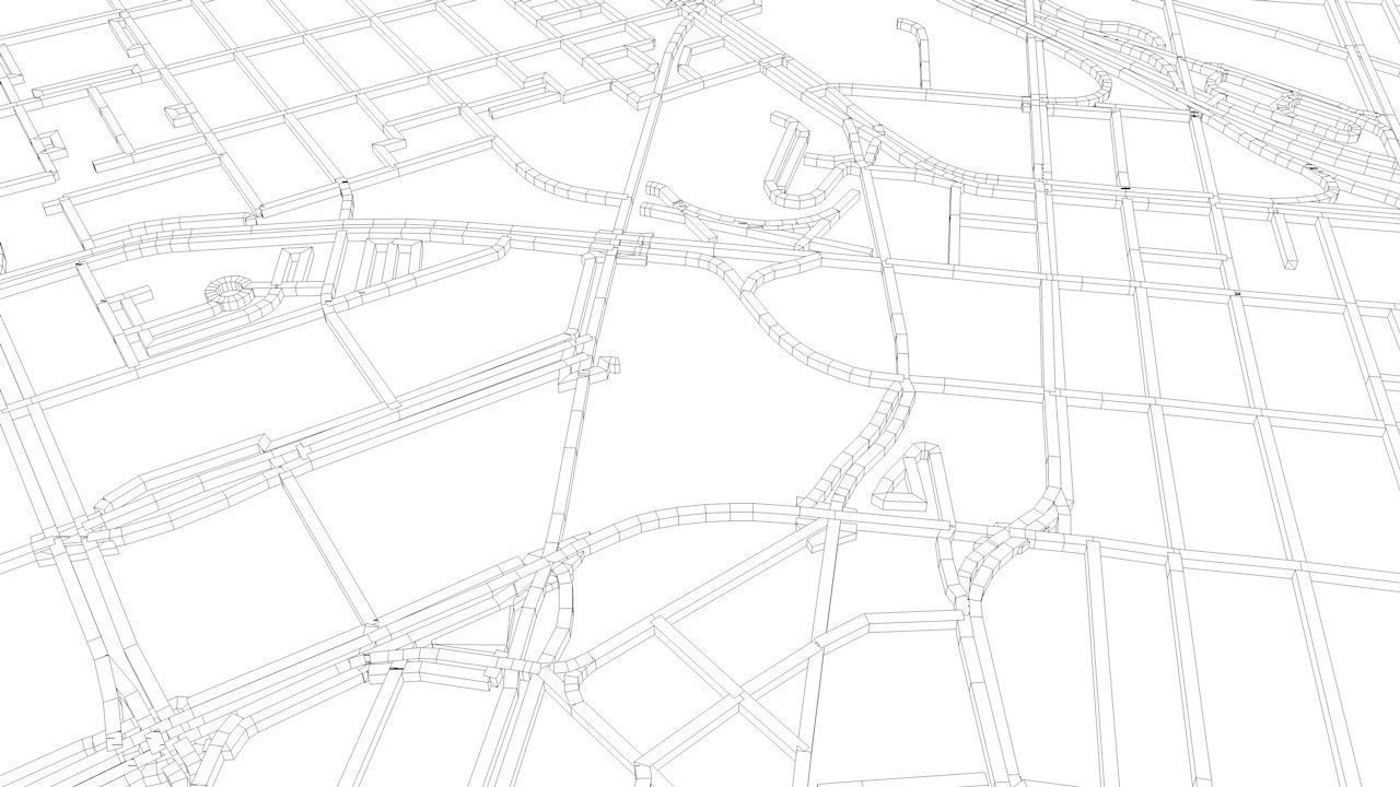 Baltimore Road Network and Streets 3D model_10