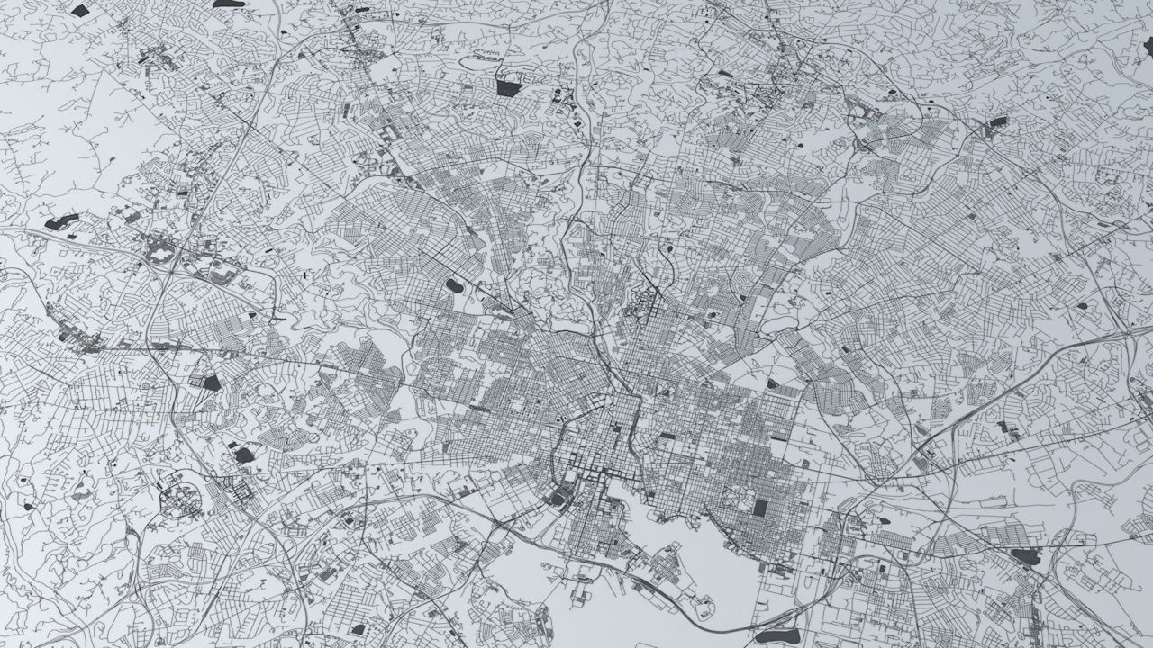 Baltimore Road Network and Streets 3D model_1
