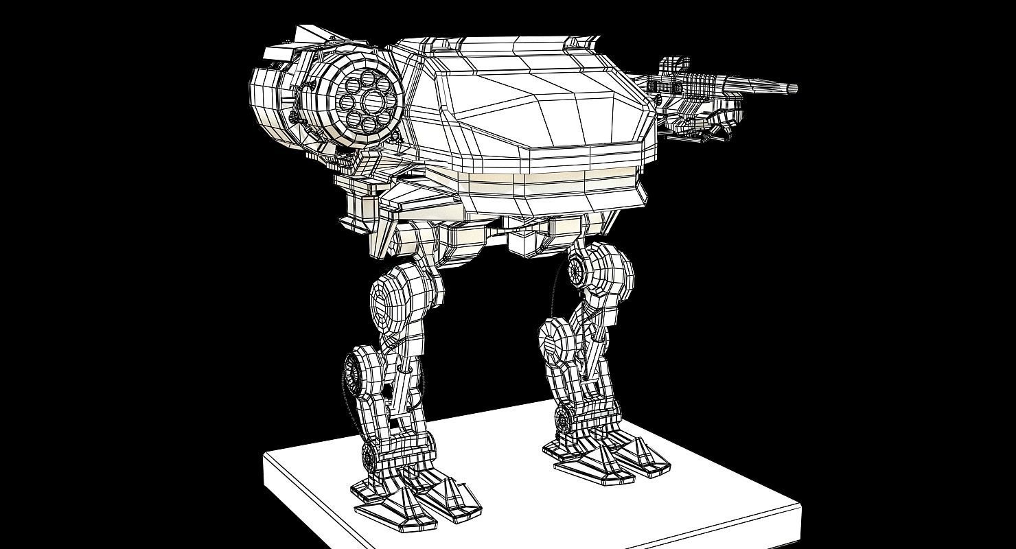 SCI FI MECHA Low-poly 3D model_2