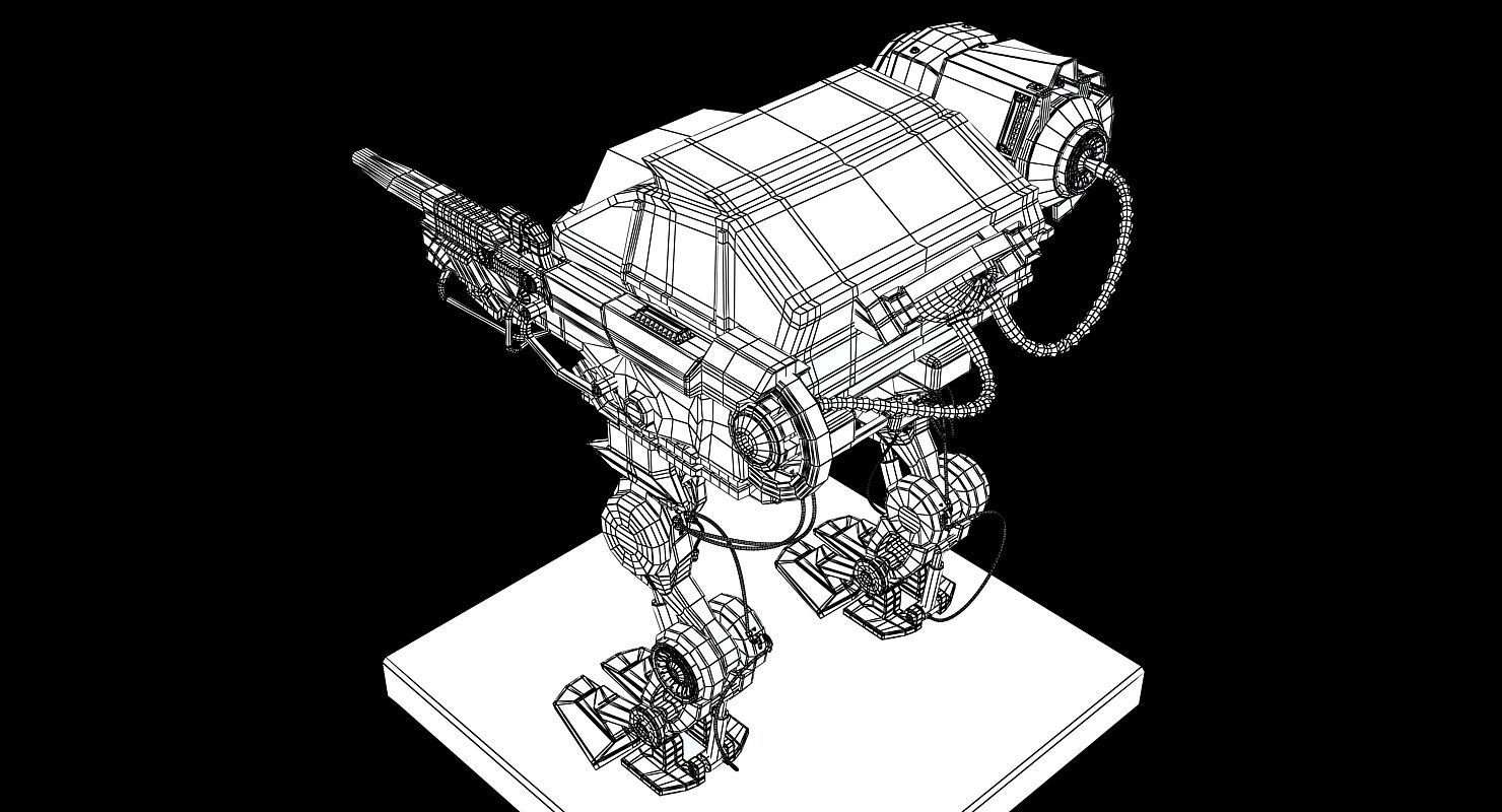 SCI FI MECHA Low-poly 3D model_8