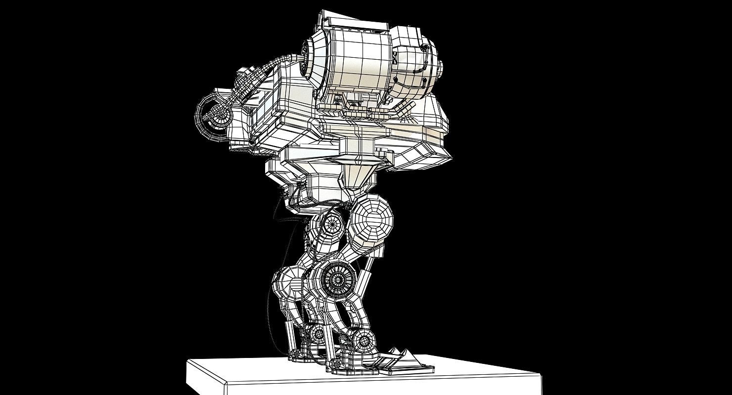 SCI FI MECHA Low-poly 3D model_4