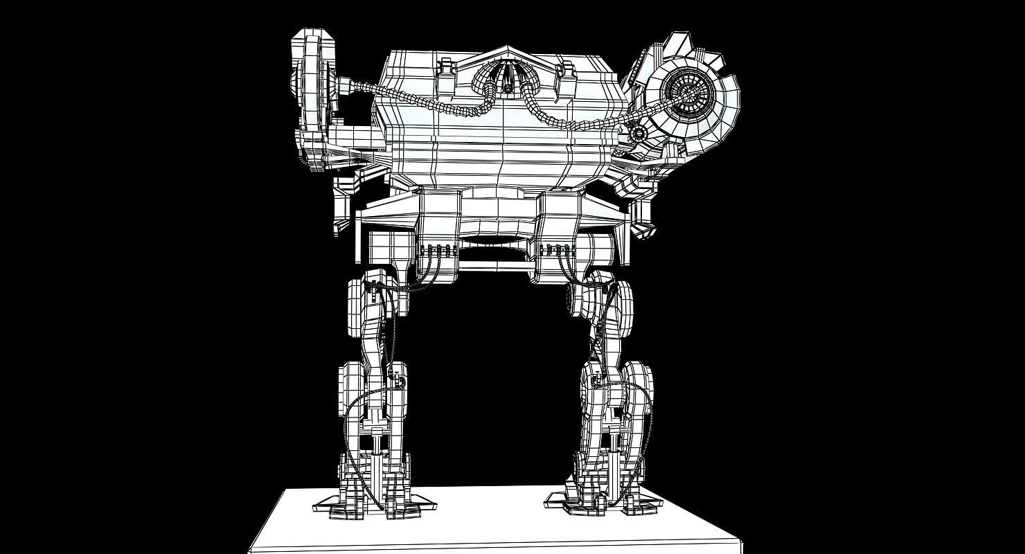 SCI FI MECHA Low-poly 3D model_6