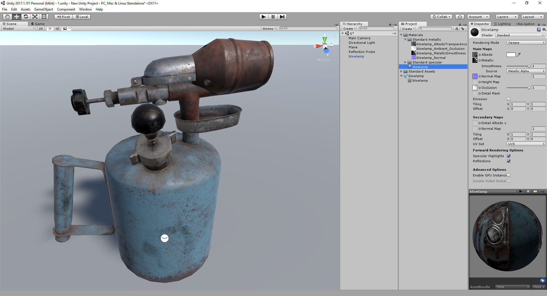 Old Soviet blowlamp Low-poly 3D model_3