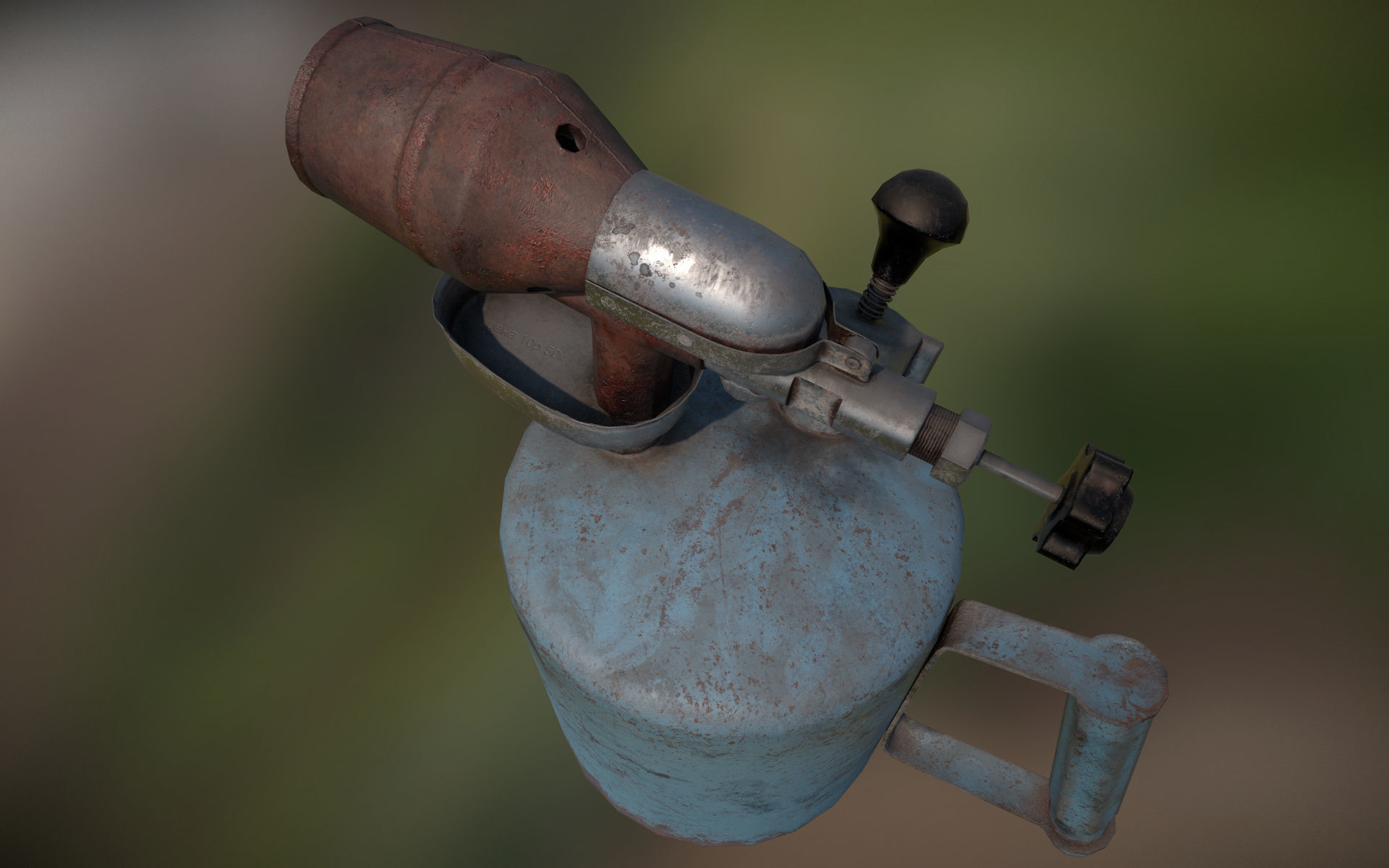 Old Soviet blowlamp Low-poly 3D model_7