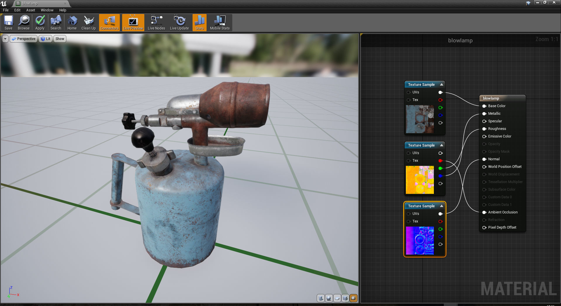 Old Soviet blowlamp Low-poly 3D model_1