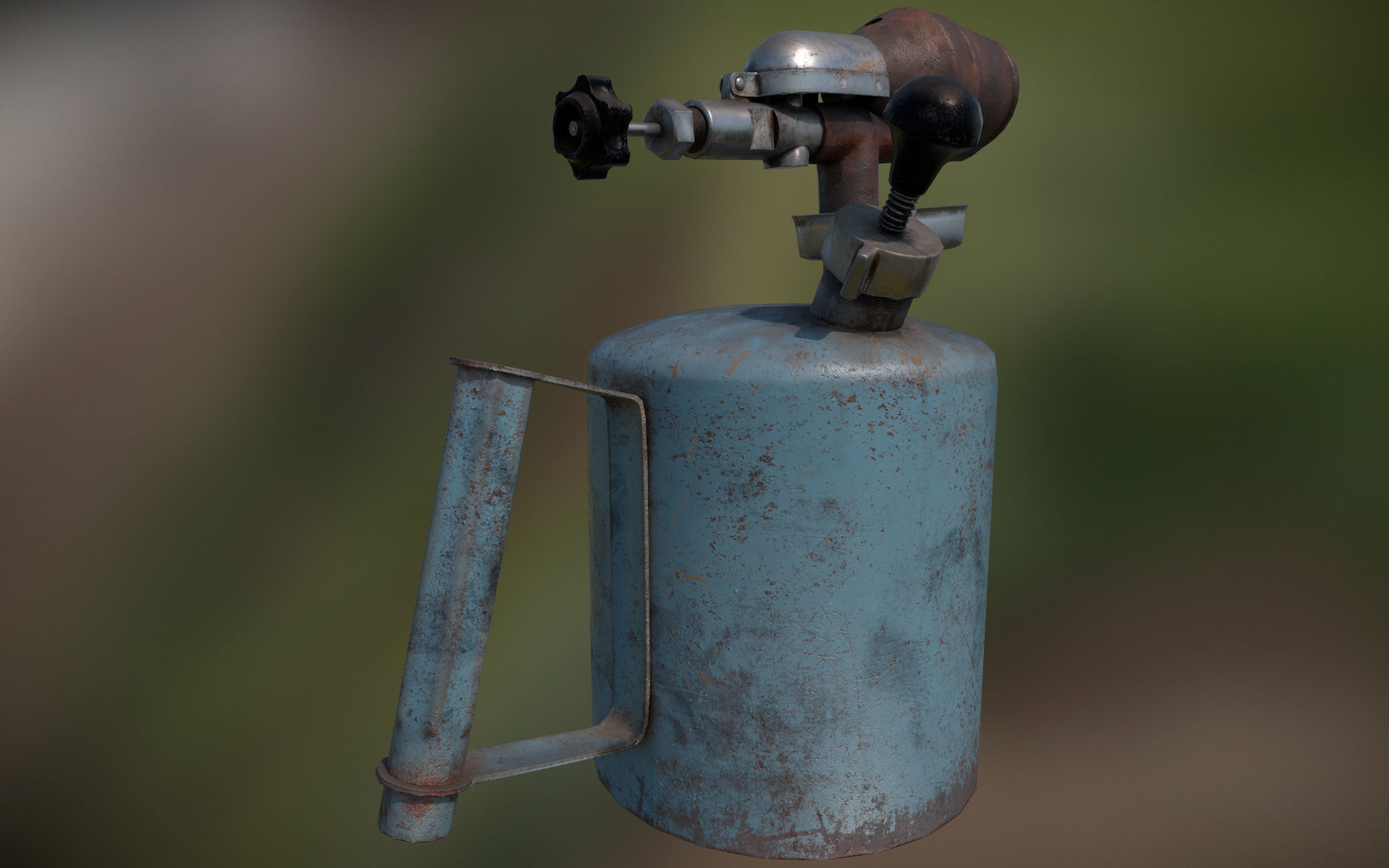 Old Soviet blowlamp Low-poly 3D model_10