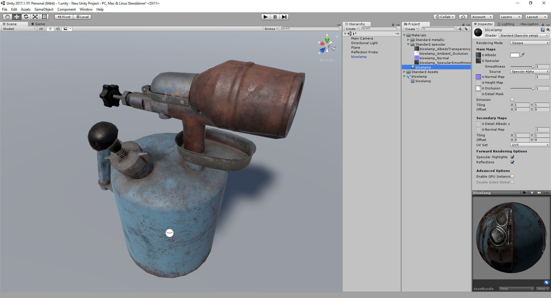 Old Soviet blowlamp Low-poly 3D model_4