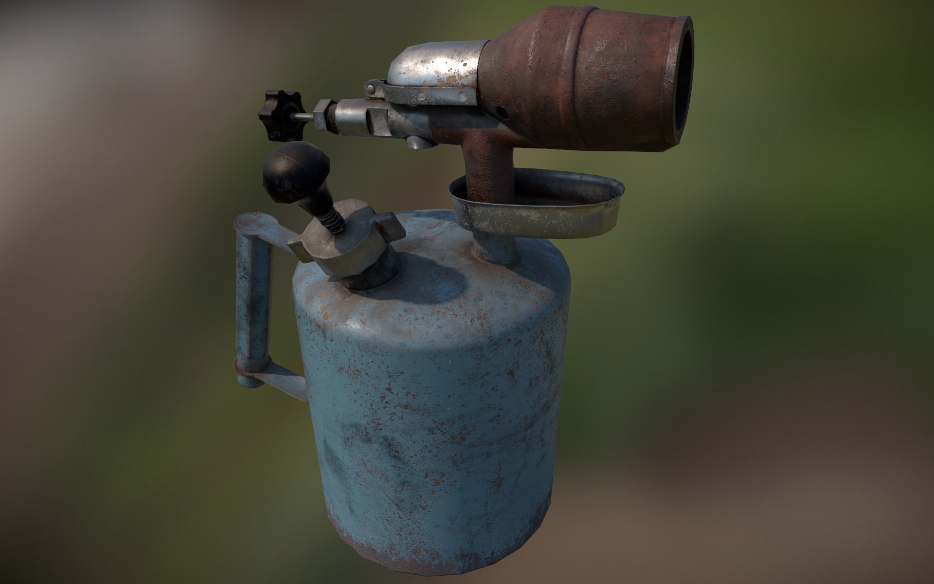 Old Soviet blowlamp Low-poly 3D model_5