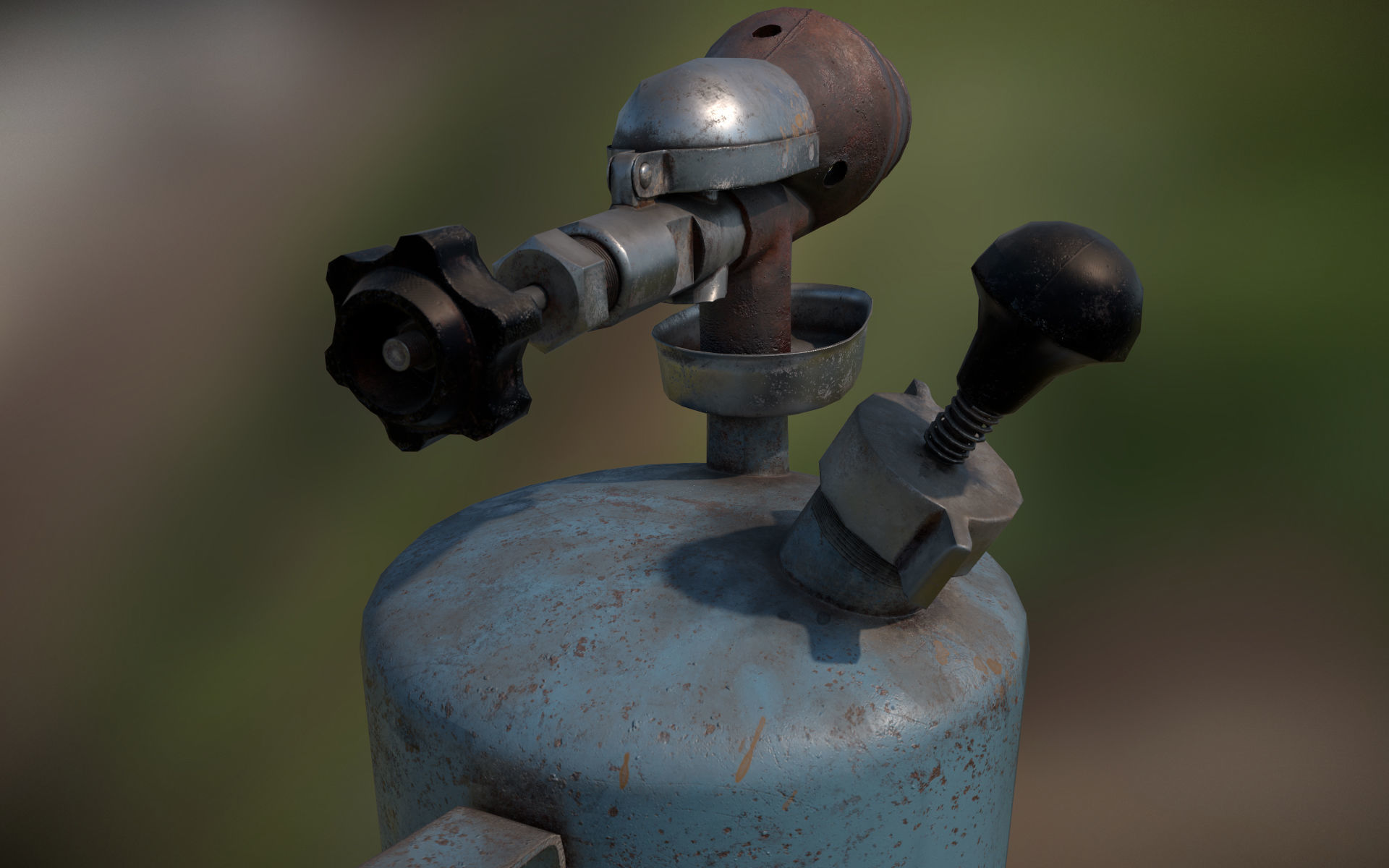Old Soviet blowlamp Low-poly 3D model_11