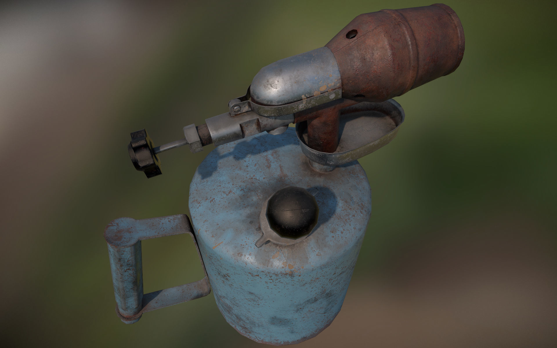 Old Soviet blowlamp Low-poly 3D model_8