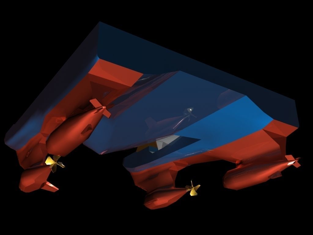 Sea Cutter Concept low poly Mat Free low-poly 3D model_4