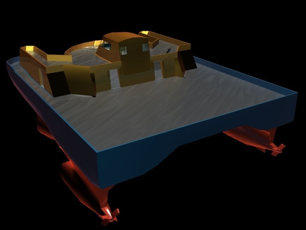 Sea Cutter Concept low poly Mat Free low-poly 3D model_3