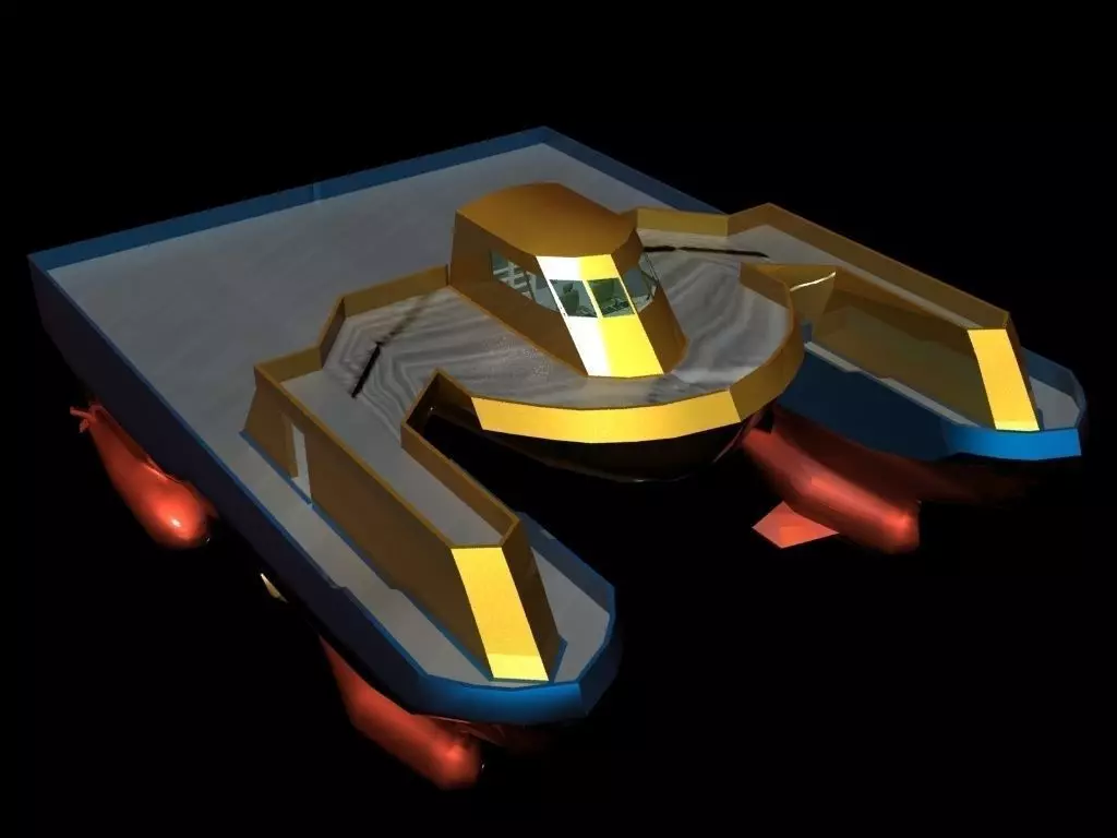 Sea Cutter Concept low poly Mat Free low-poly 3D model_0