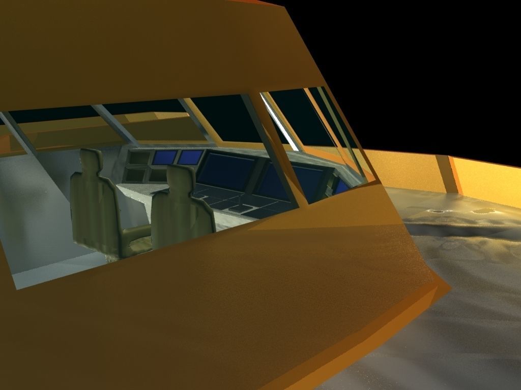 Sea Cutter Concept low poly Mat Free low-poly 3D model_6