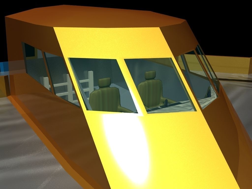 Sea Cutter Concept low poly Mat Free low-poly 3D model_7