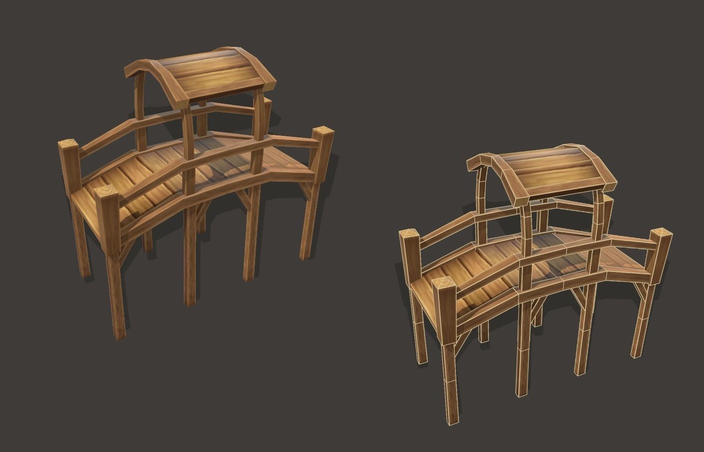 Medieval Bridge Pack 3D model_4