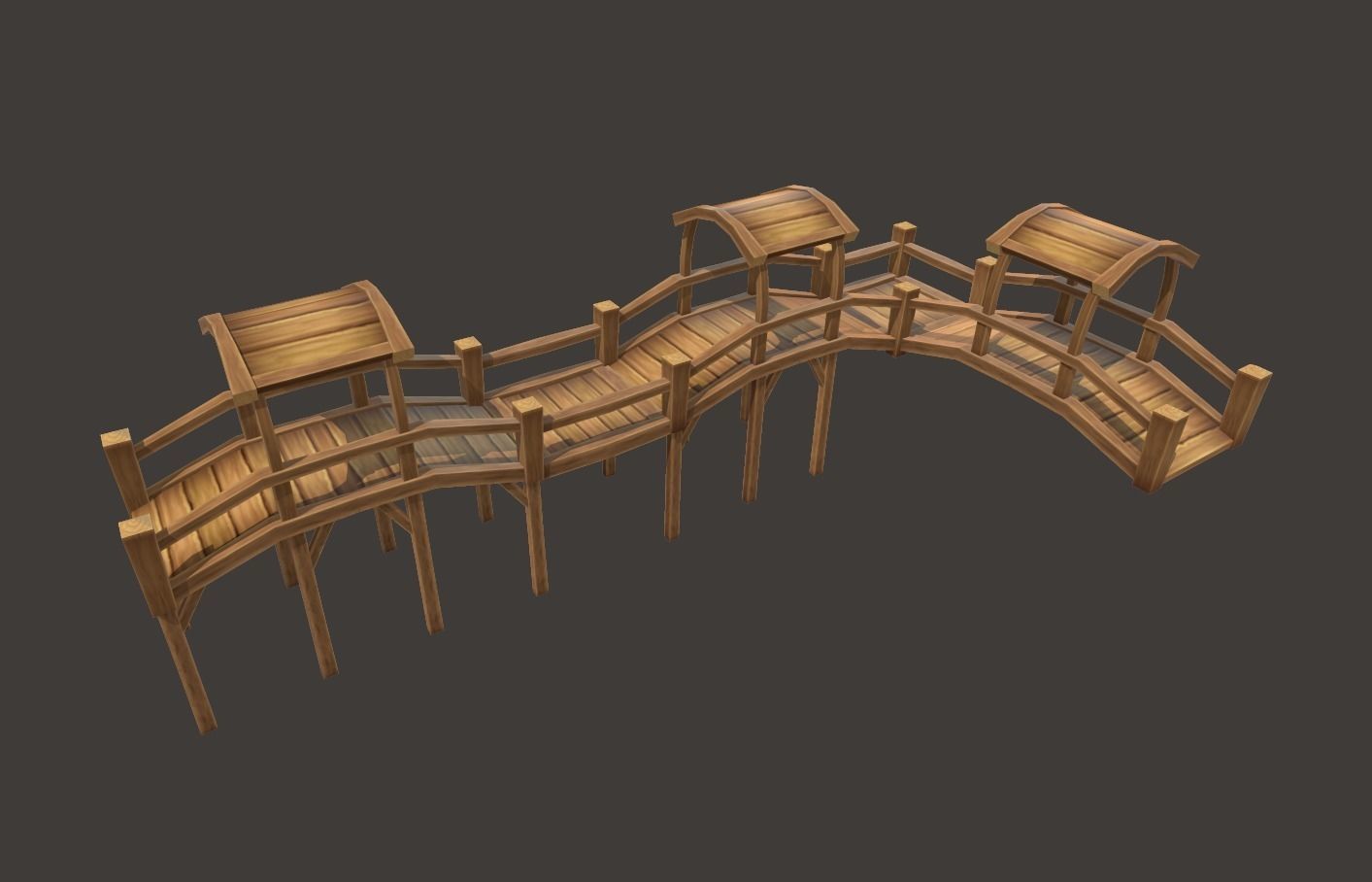 Medieval Bridge Pack 3D model_5