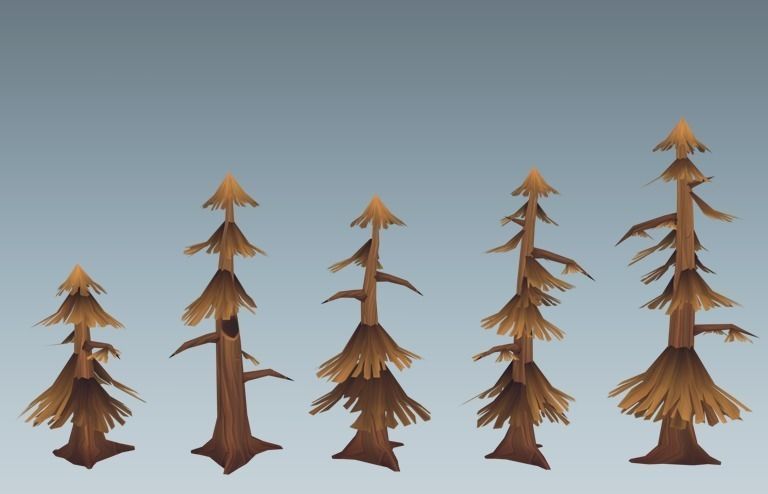 Pine Tree Pack Low-poly 3D model_1