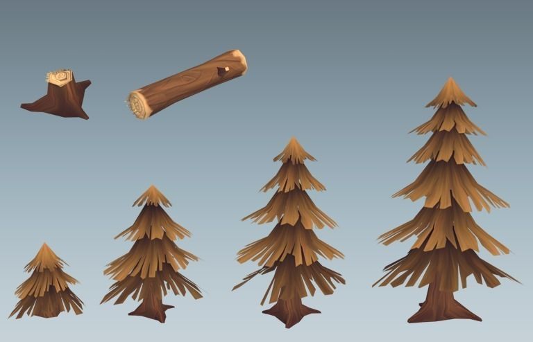 Pine Tree Pack Low-poly 3D model_3