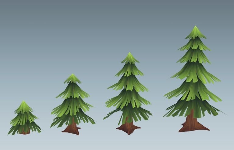 Pine Tree Pack Low-poly 3D model_0