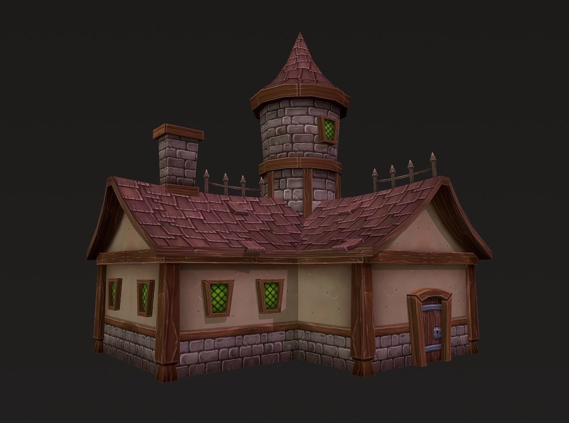 Medieval Houses Pack Low-poly 3D model_2