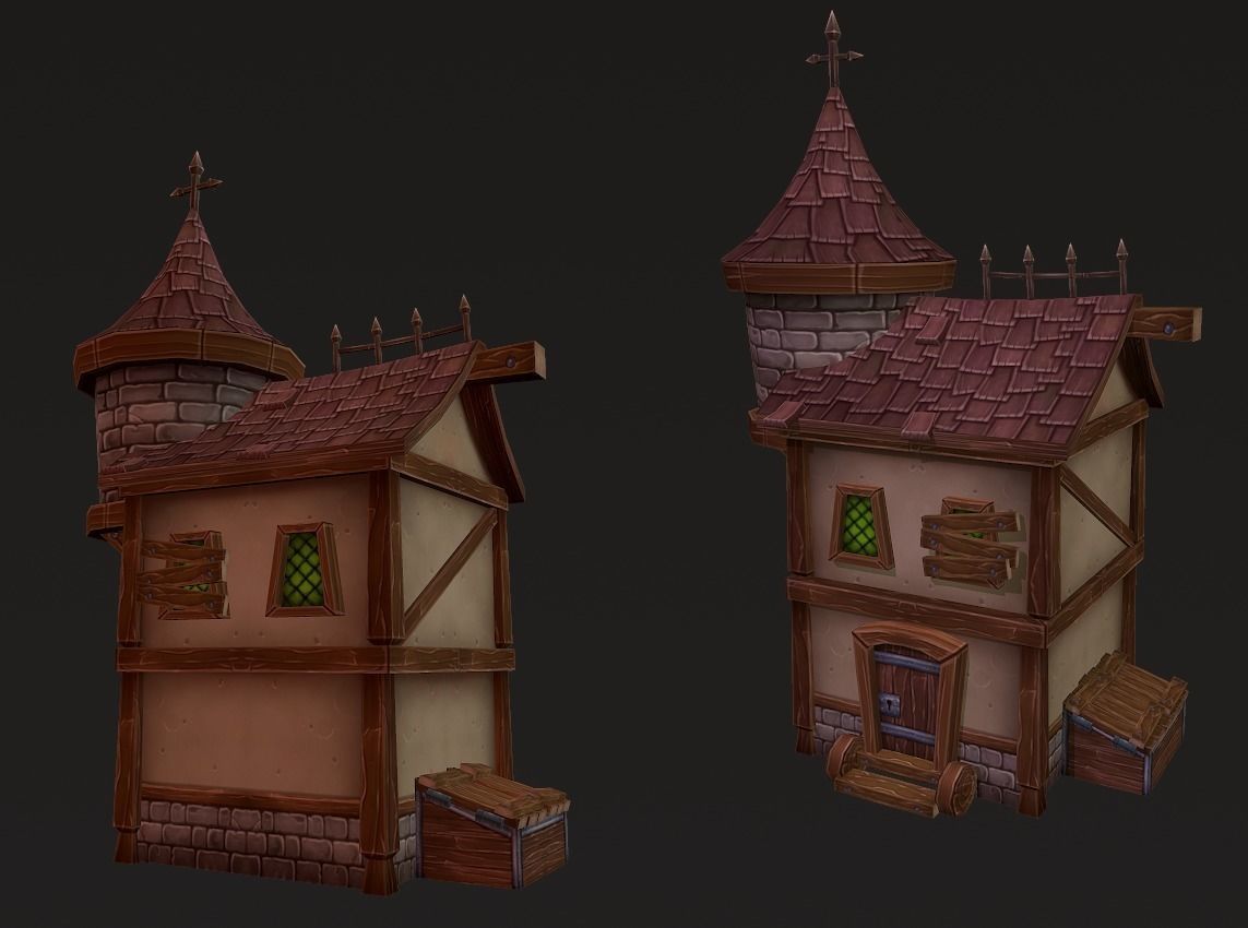Medieval Houses Pack Low-poly 3D model_3