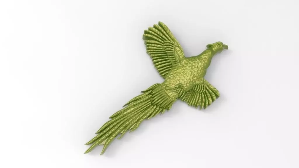 pheasant brooch 3D print model_0