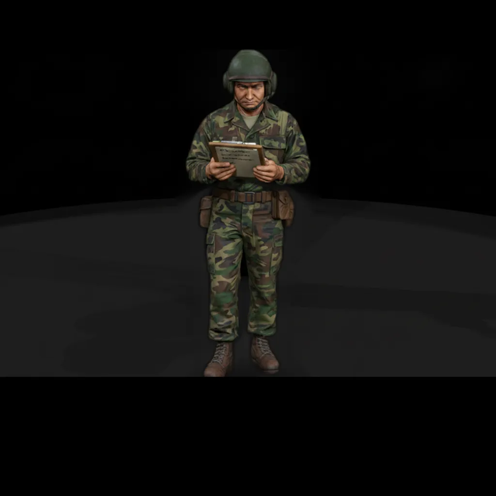 Vietnam US Army Resting Soldier Figure 3D print model