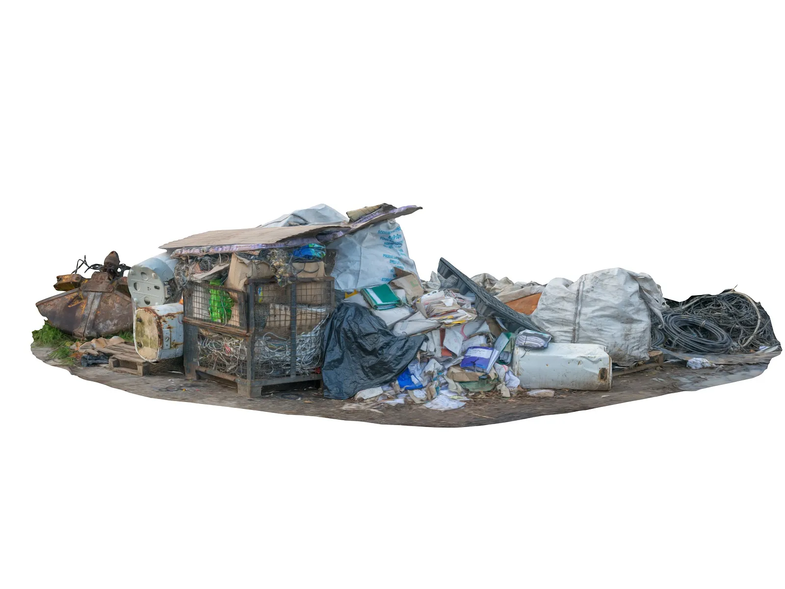 Industrial garbage 16K Low-poly 3D model