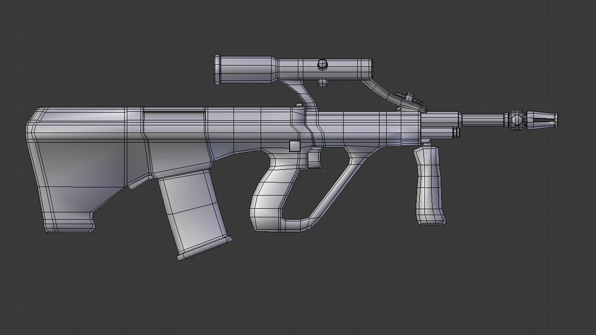 Steyr AUG Assault Rifle - Game Ready Low-poly 3D model_13