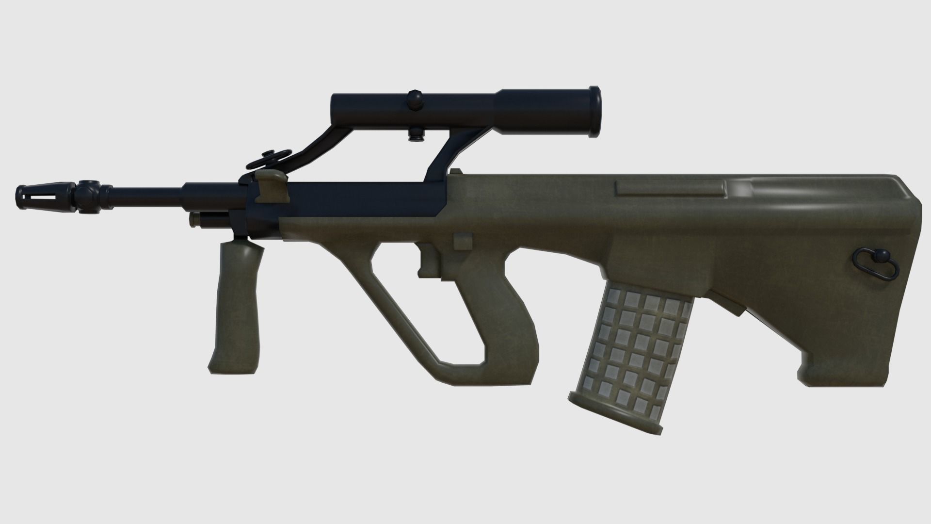 Steyr AUG Assault Rifle - Game Ready Low-poly 3D model_2