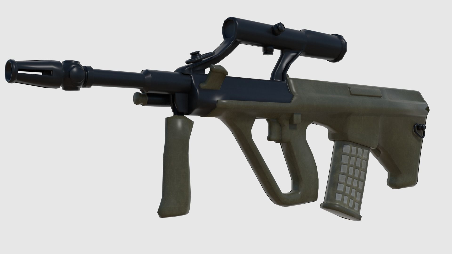 Steyr AUG Assault Rifle - Game Ready Low-poly 3D model_4