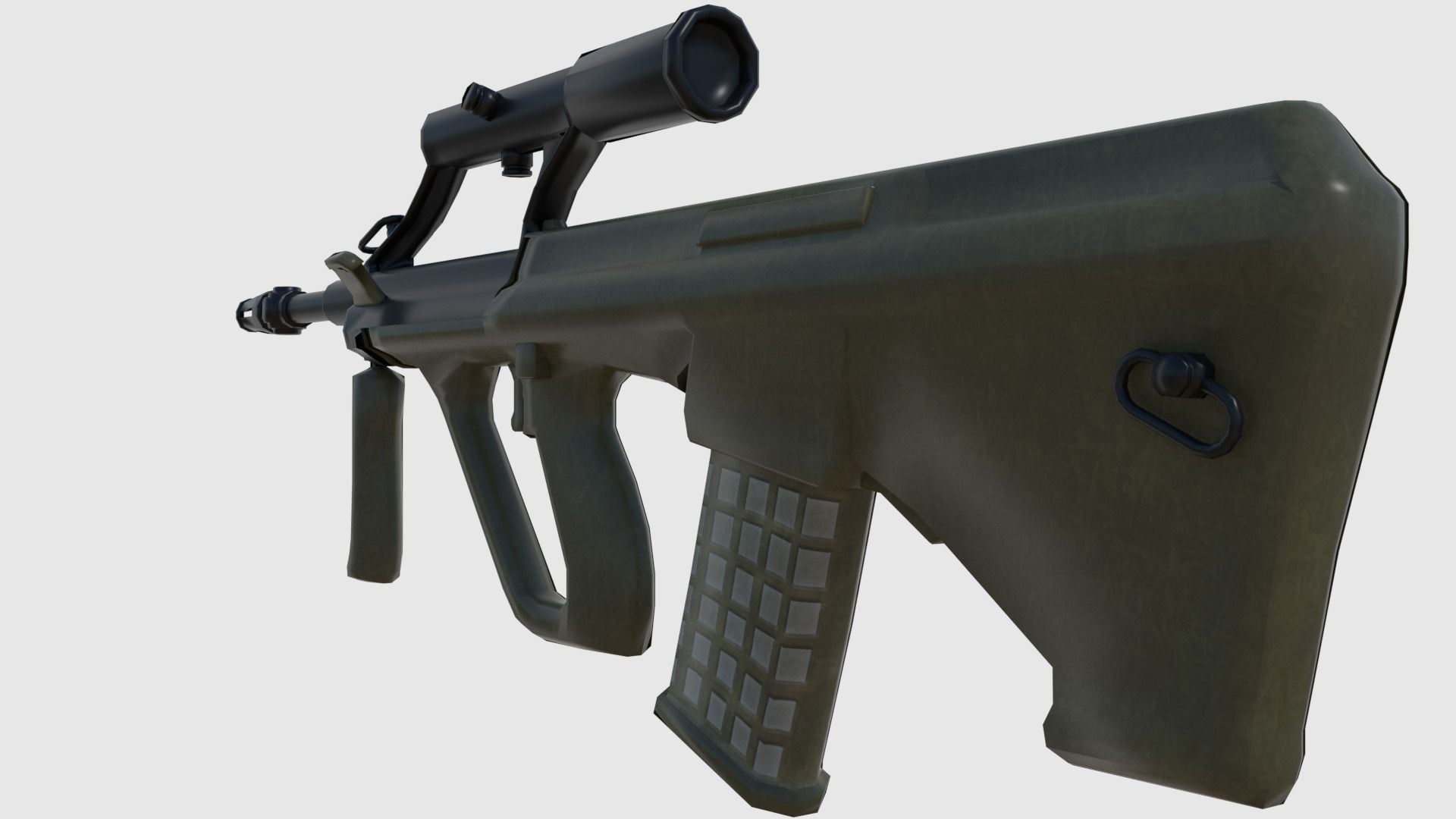Steyr AUG Assault Rifle - Game Ready Low-poly 3D model_12