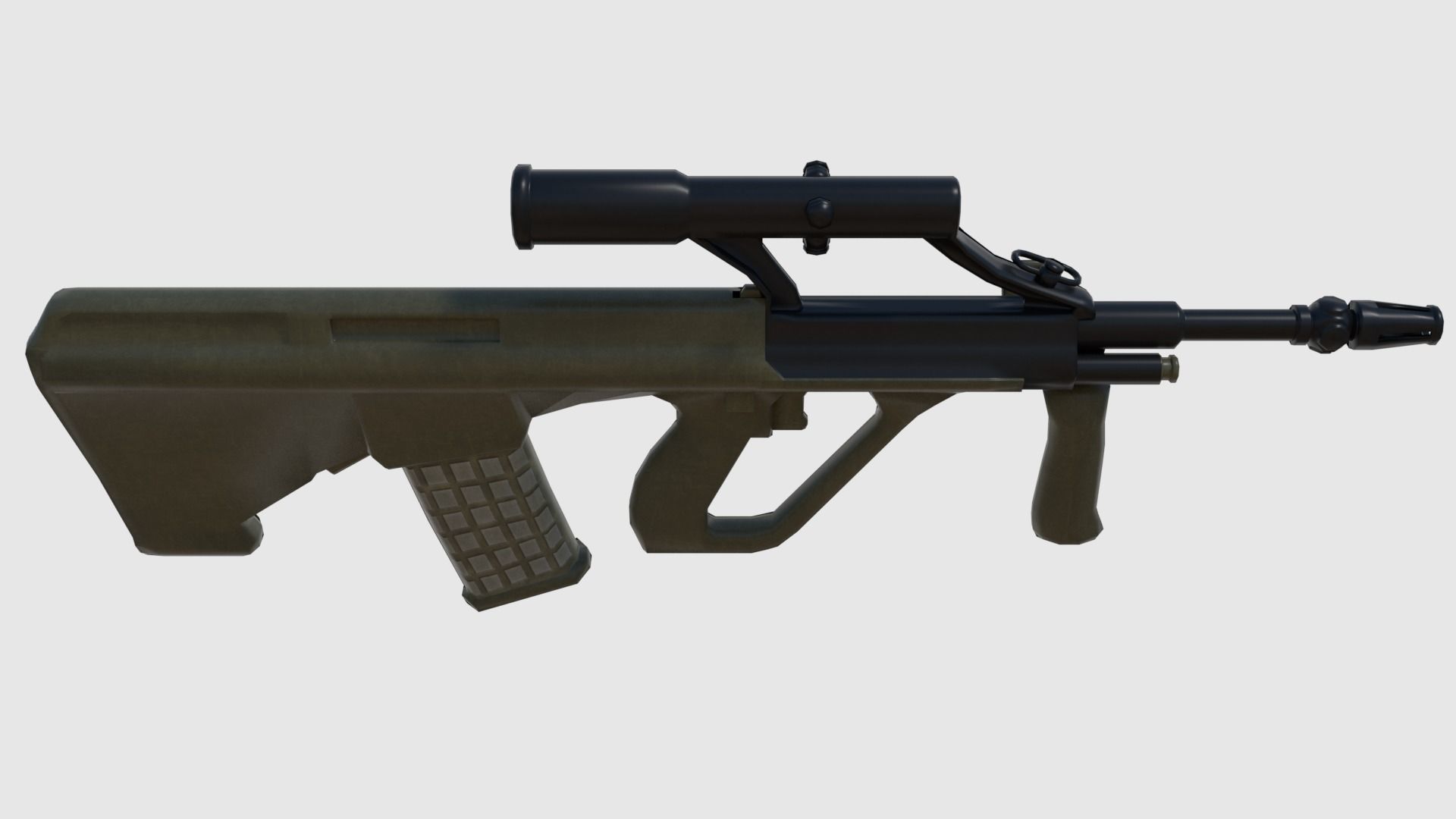 Steyr AUG Assault Rifle - Game Ready Low-poly 3D model_10