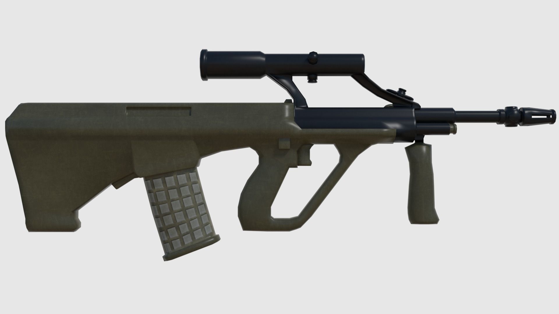 Steyr AUG Assault Rifle - Game Ready Low-poly 3D model_8
