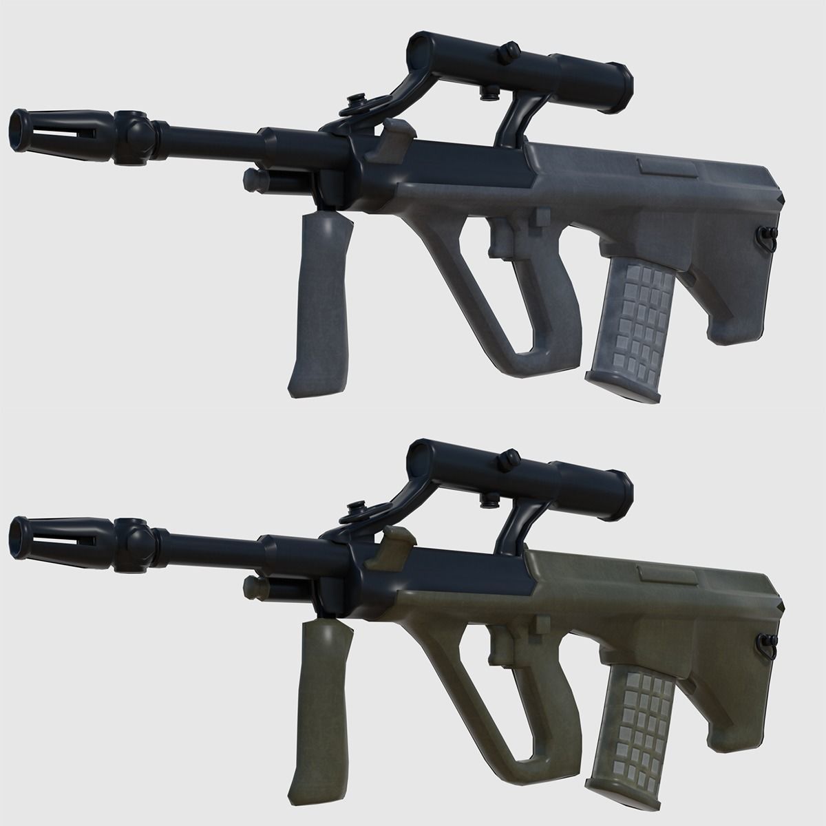 Steyr AUG Assault Rifle - Game Ready Low-poly 3D model_0